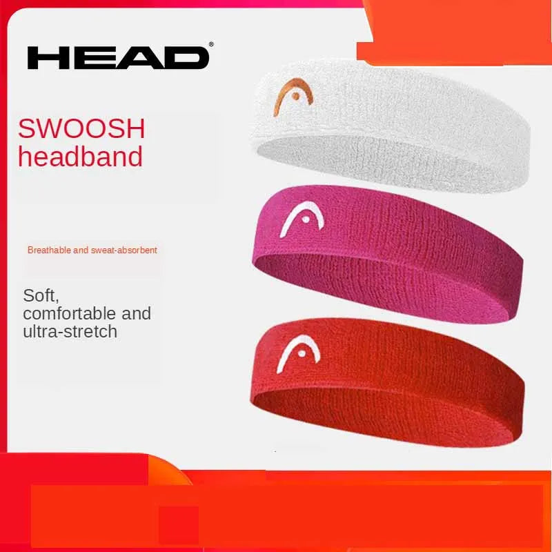 HEAD Exercise Headband Fitness Sweat Absorption Belt Badminton Yoga Basketball Running Headband Tennis Scarf