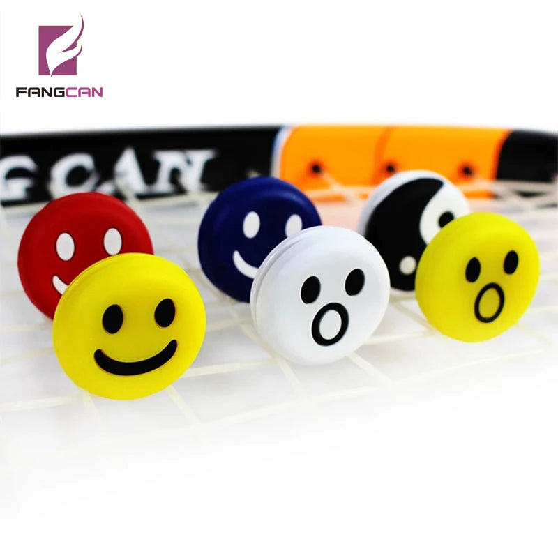 FANGCAN 6PC Smiley Face Tennis Dampener Silicone Tennis Racket Antivibrador