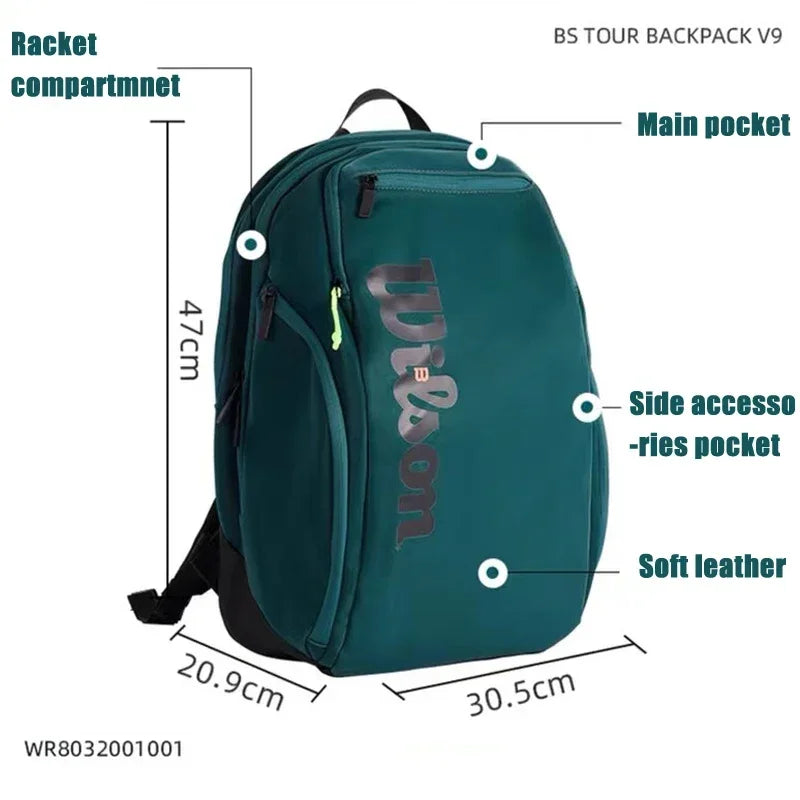 Wilson - Professional Tennis Backpack, 2024 Blade Super Tour V9 Design, Racquet Equipment, Sports Backpack, Racquet Bag