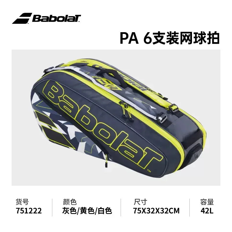 Original Babolat Tennis Racket Bag Aero Tennis Bag For 6  Rackets Men's Women's Large Capacity Tennis Backpack Sports Bag