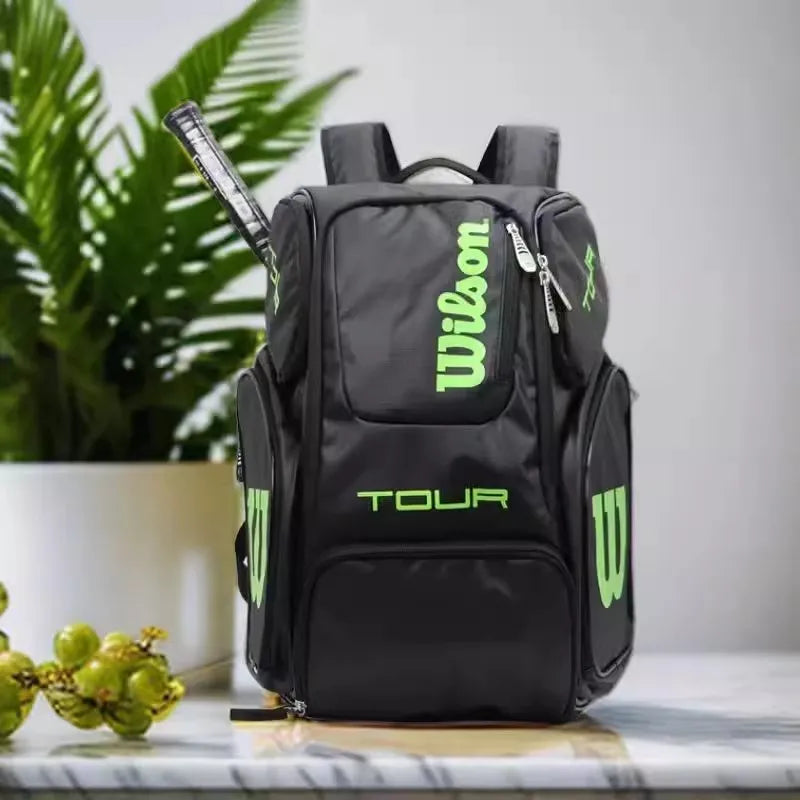 Wilson Tennis Bag Holds 2 Tennis Rackets Tennis Backpack Daily Portable Court Racket Bag Men Women Padel Sports Backpack