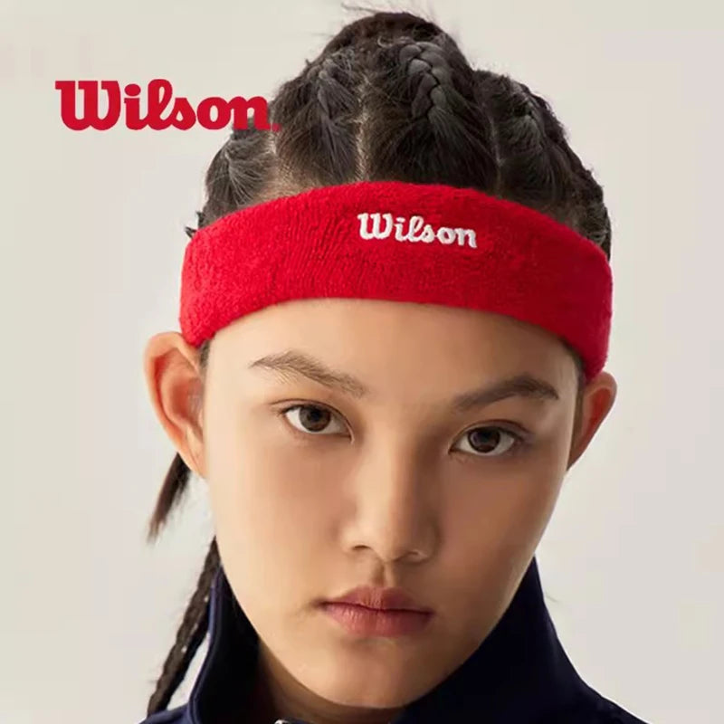 Wilson Headband Elastic Sweatband Sports Headband Adults Women Men Gym Fitness Sweat Hair Band Volleyball Tennis Running