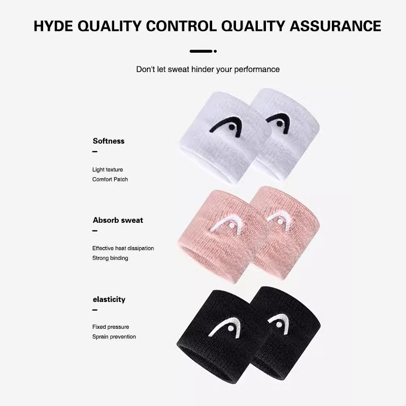 HEAD Wrist Protection Tennis Basketball Volleyball Badminton Running Fitness Sweat Absorbent Cotton Sport Towel Sweat Wrist Band