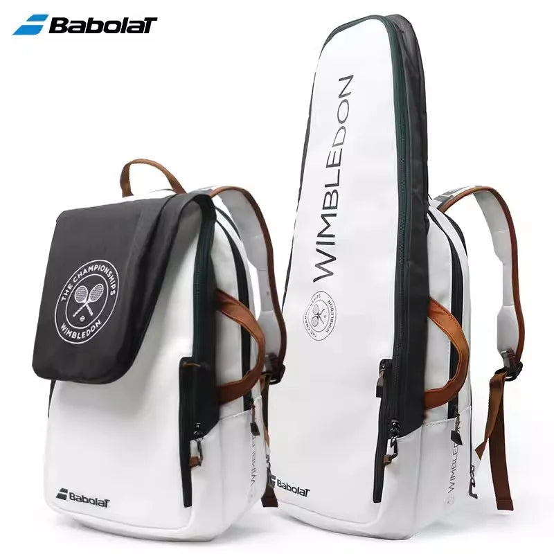 Original Babolat Tennis Backpack Wimbledon PURE WIM Tennis Bag 3 Tennis Rackets Bag Separated Shoes Compartment Beach Tennis Bag