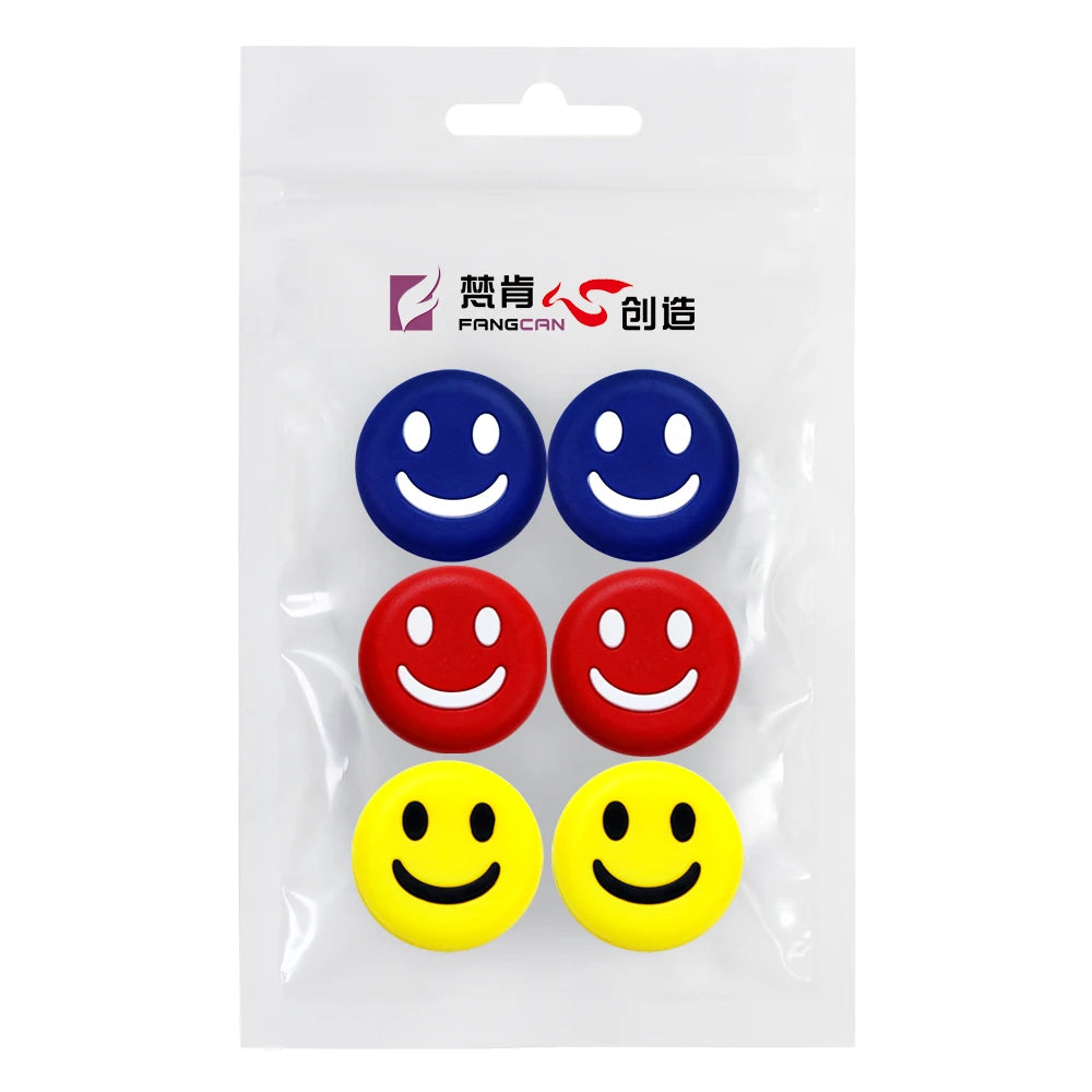 FANGCAN 6PC Smiley Face Tennis Dampener Silicone Tennis Racket Antivibrador